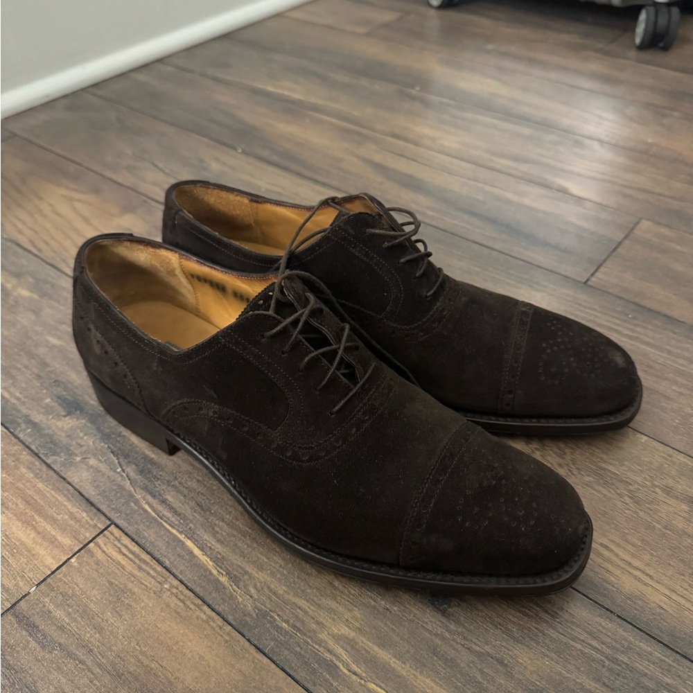 Salvatore Ferragamo Men's Brown Suede Oxford Shoes